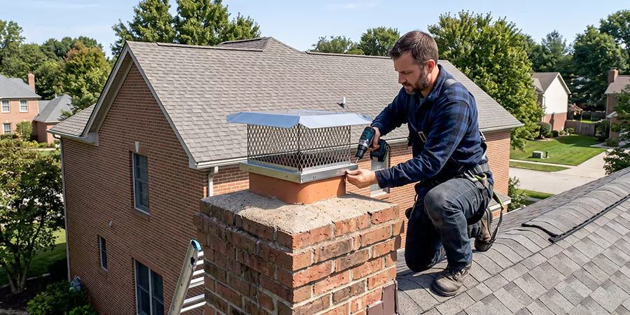 Masonry Chimney Spark Arrestor Installation Compton