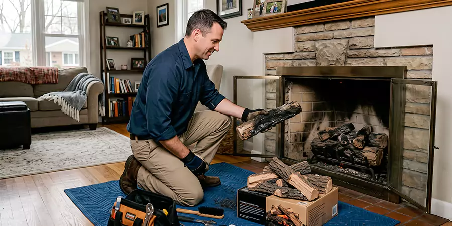 Replacing Gas Fireplace Logs Compton