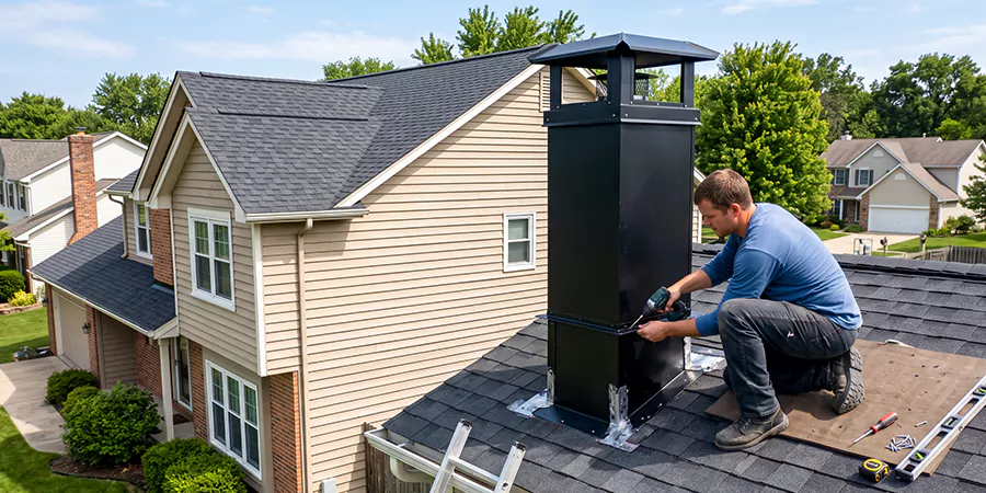 Prefab Chimney Chase Installation Compton
