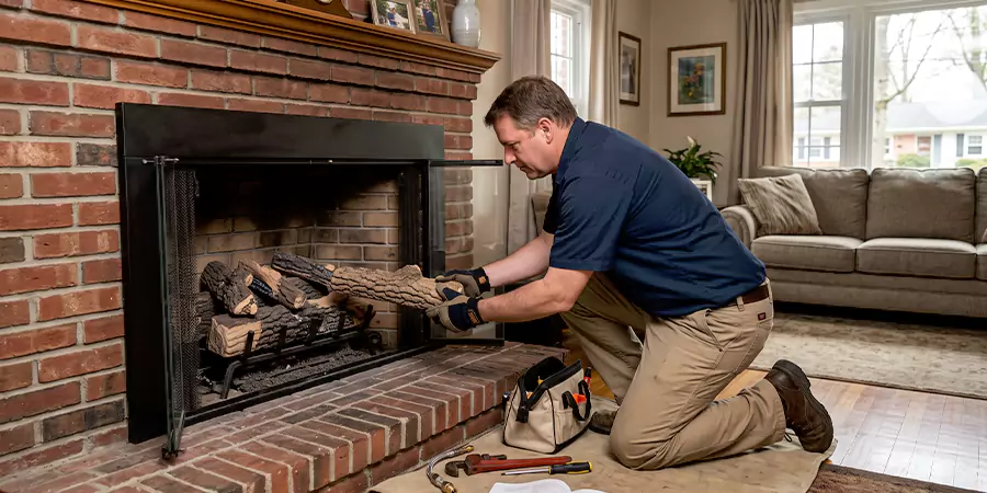 Propane Fireplace Logs Installation Compton